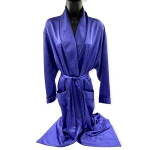 Victoria’s Secret Women’s Vintage Gold Label Purple Satin Textured Robe size PS
